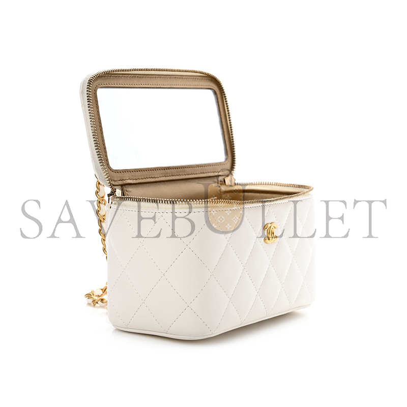 CHANEL MASTER PEARL CRUSH SMALL VANITY CASE WITH CHAIN AP2303 (17*9.5*8cm)